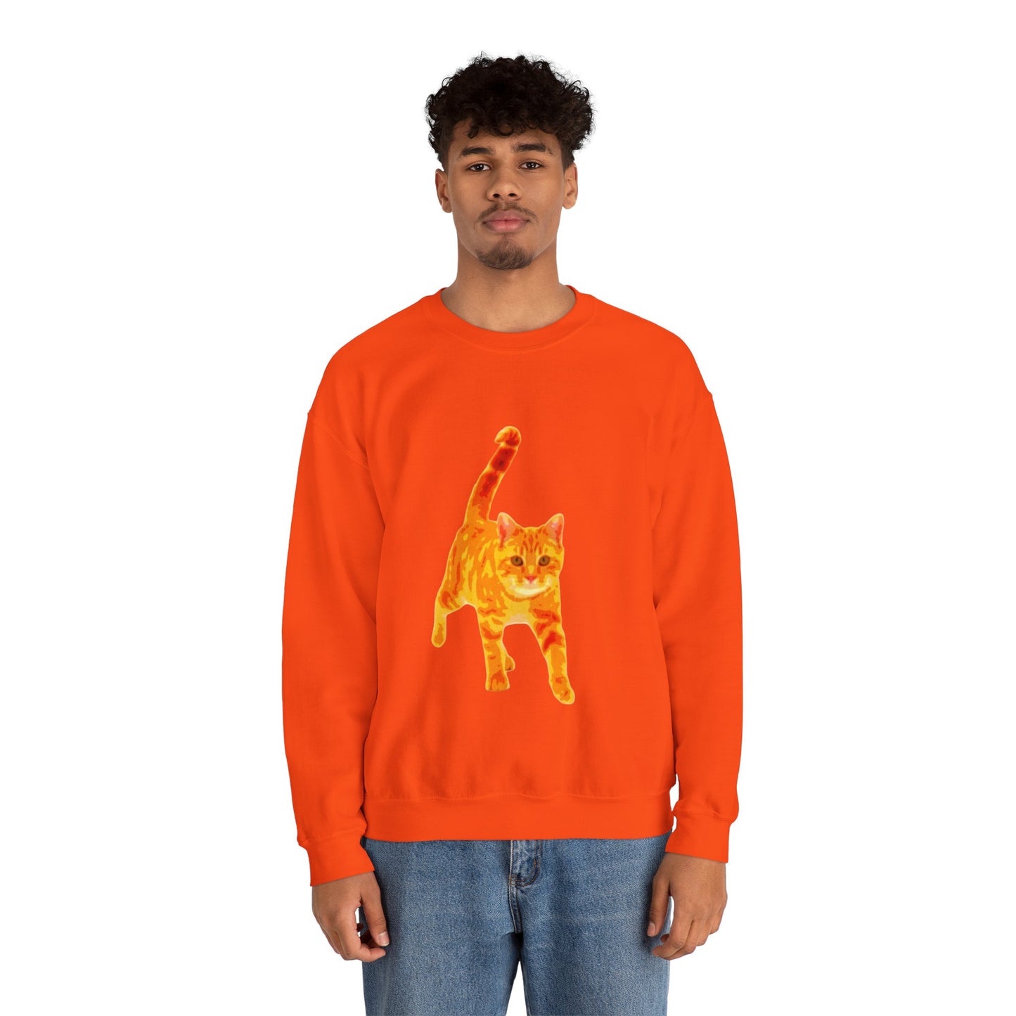 Cat Lover's Cozy Crewneck Sweatshirt - Perfect Gift for Pet Owners, Animal Lovers, Casual Wear, Birthdays, Cat-Themed Apparel