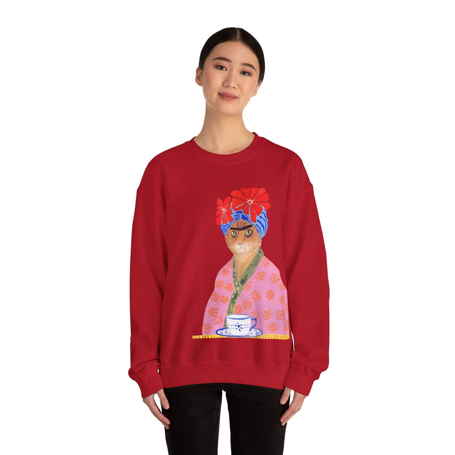 Frida Cat Unisex Heavy Blend™ Crewneck Sweatshirt