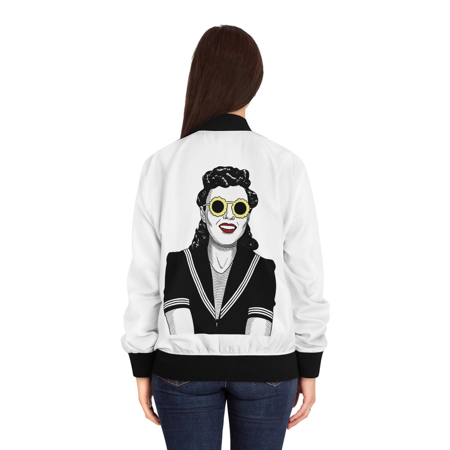 Retro lady Women's Bomber Jacket (AOP)