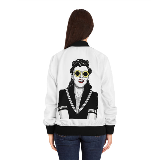 Retro lady Women's Bomber Jacket (AOP)