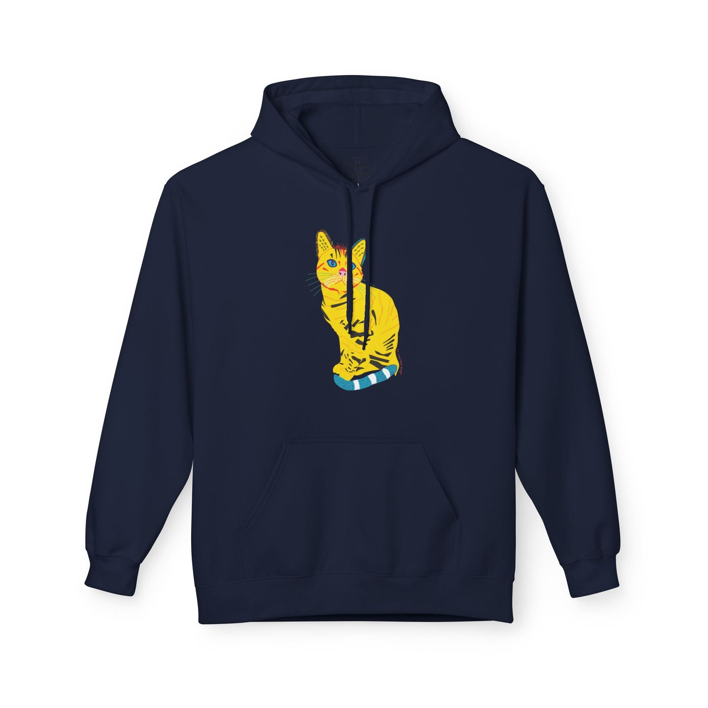 Yellow  Cat Hoodie — Vibrant  Cat Graphic Pullover