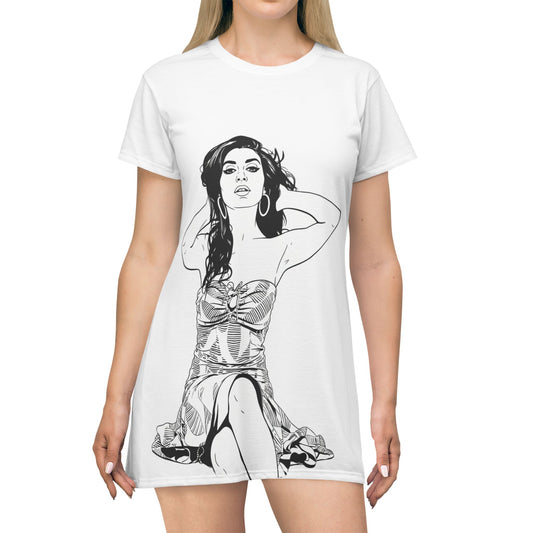 Elegant Amy T-Shirt Dress (AOP)