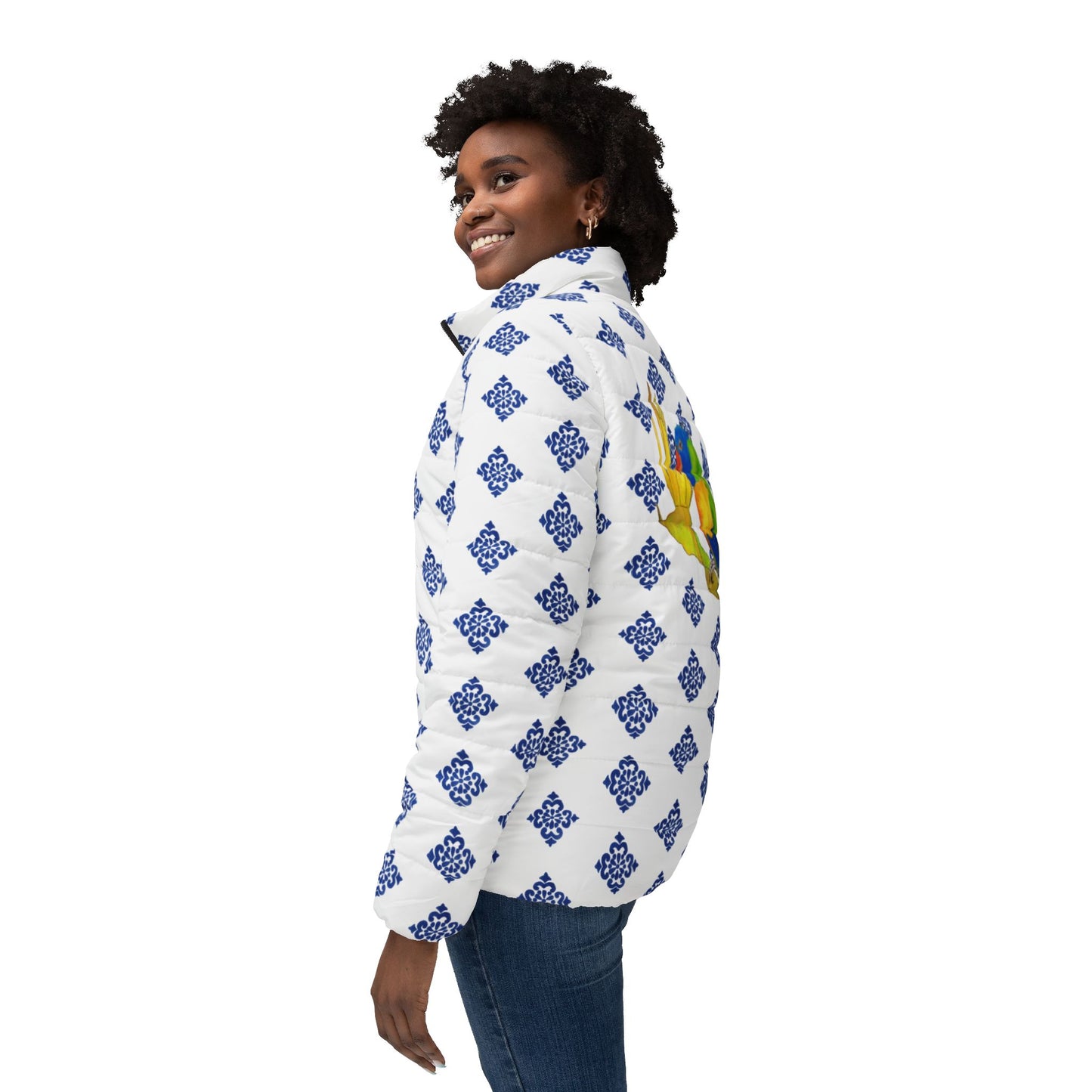 Tropical Parrot  jacket Women’s Puffer Jacket (AOP)