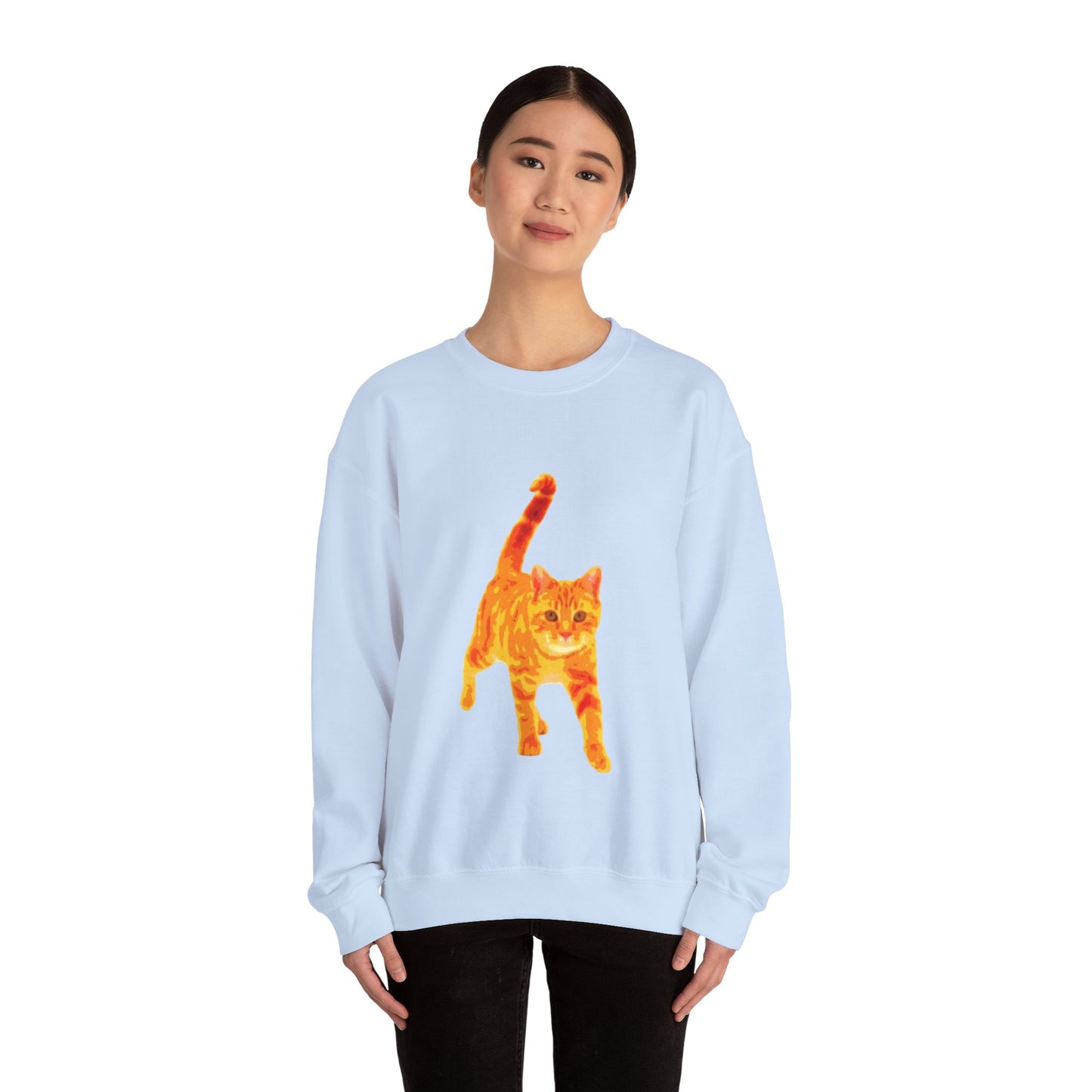 Cat Lover's Cozy Crewneck Sweatshirt - Perfect Gift for Pet Owners, Animal Lovers, Casual Wear, Birthdays, Cat-Themed Apparel