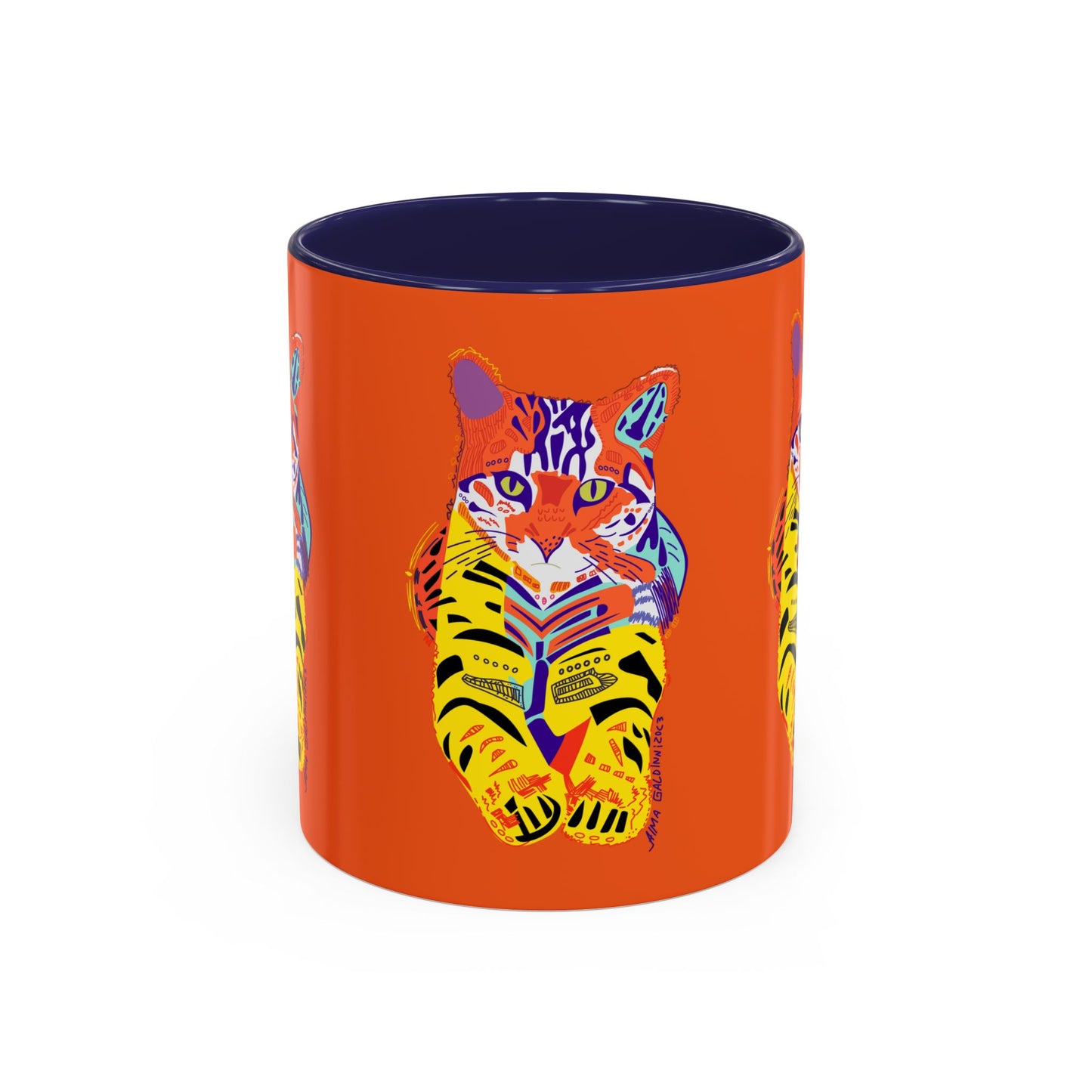 Mug - Tiger Design Accent Coffee Mug (11, 15oz)