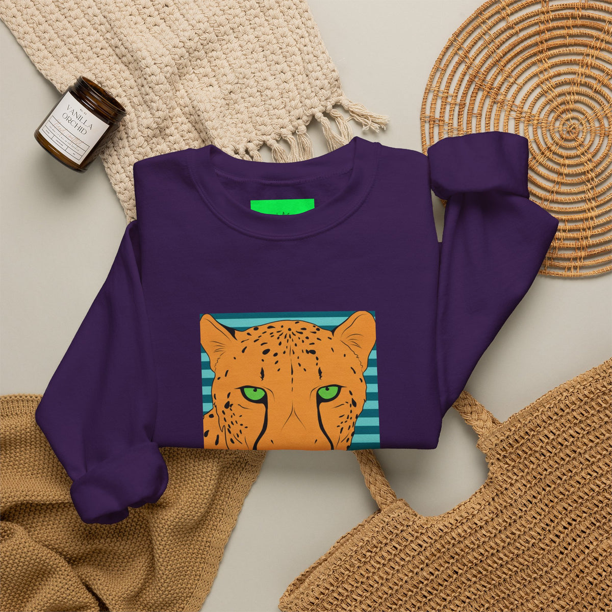 Bright leopard Unisex Heavy Blend™ Crewneck Sweatshirt