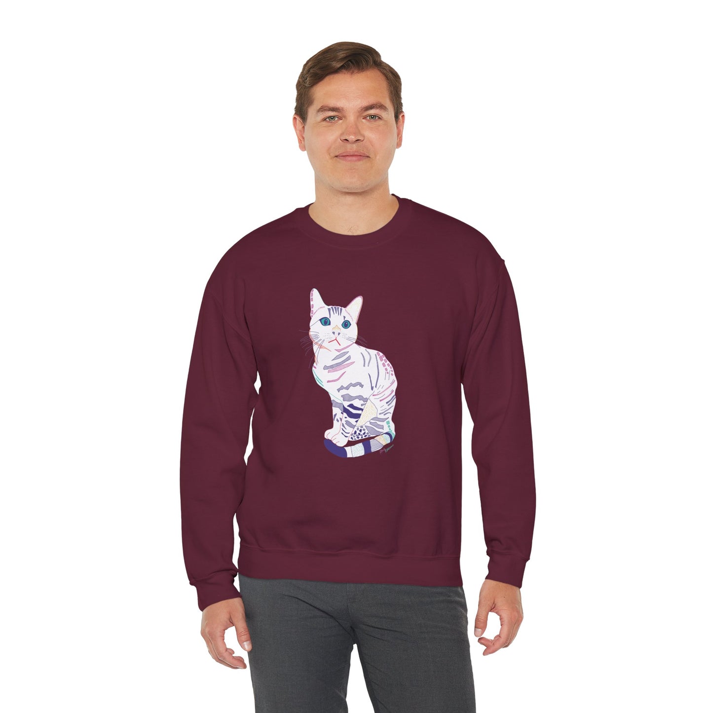 White Cat Unisex Heavy Blend™ Crewneck Sweatshirt