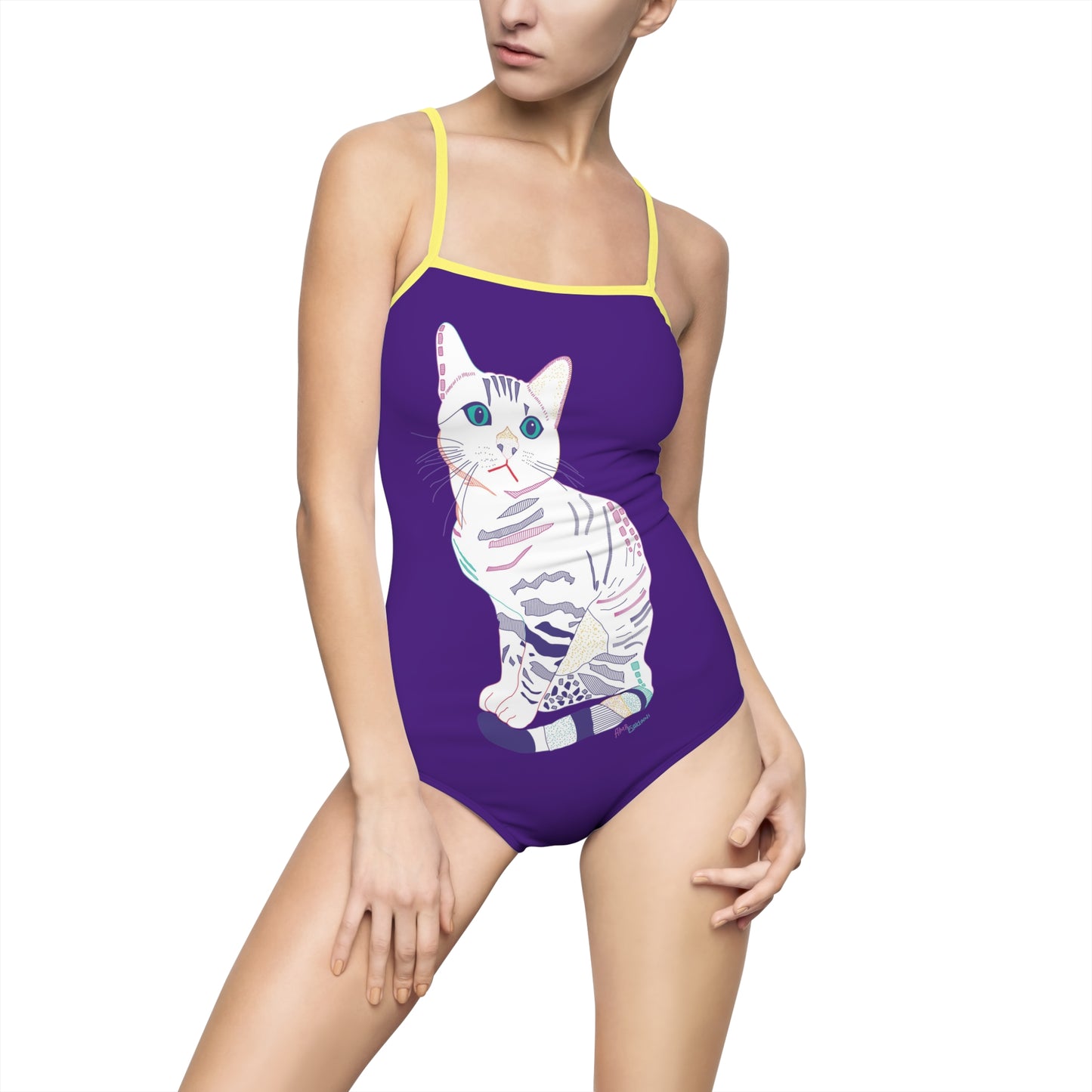 White Cat One-Piece Swimsuit